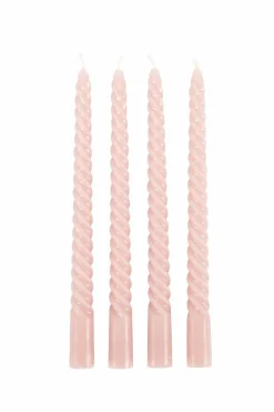 CASA TWIST Candele Intrecciate Set Di 4 Rosso- Candele