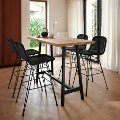 CASA VIENNA Sedia Da Bar Nero- Sedie Da Bar|Sedie Da Giardino