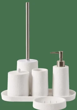 CASA WHITE ELEGANCE Dispenser Per Sapone Bianco, Argentato- Accessori Da Lavandino
