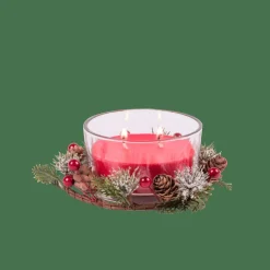 CASA XMAS Candela Con Decorazione Rosso- Candele