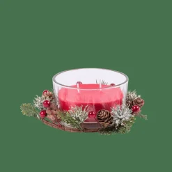 CASA XMAS Candela Con Decorazione Rosso- Candele