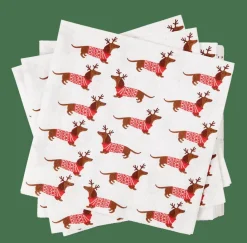 CASA X-MAS DOG Set Di 20 Tovaglioli Multicolore- Tovaglioli