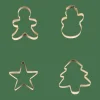 CASA X-MAS GOLD Formine Coppaimpasto Set Di 4 Dorato- Utensili Da Forno|Stampi