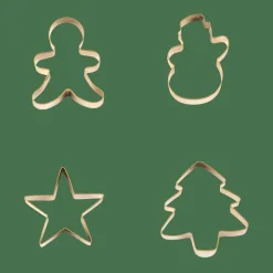 CASA X-MAS GOLD Formine Coppaimpasto Set Di 4 Dorato- Utensili Da Forno|Stampi