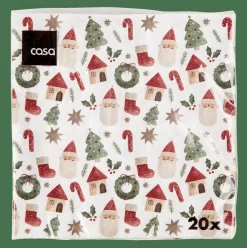 CASA X-MAS VIBE Set Di 20 Tovaglioli Multicolore- Tovaglioli